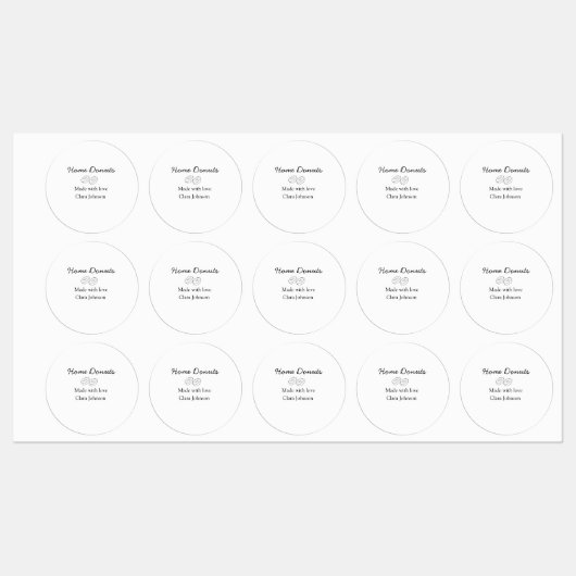 自家製のドーナツのベーカリーあなたのテキスト名を追加カスタム ラベル (シート)