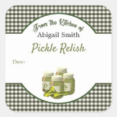 自家製のピクルスとレリッシュのスクエアステッカー スクエアシール (正面)