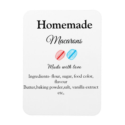 自家製のマカロンに愛Bで作った食材を加える マグネット (縦)