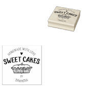 自家製の甘いケーキを自分で作る ラバースタンプ (押印)