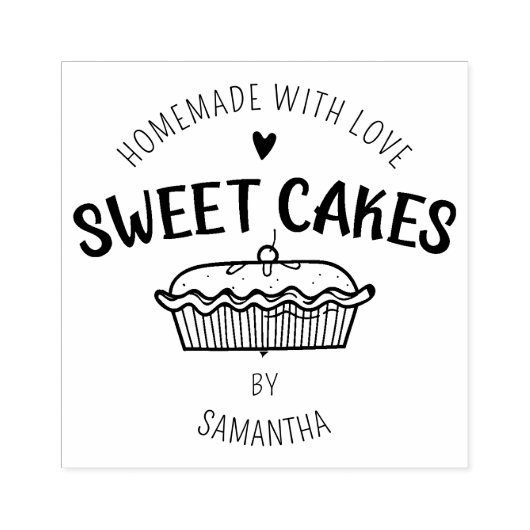 自家製の甘いケーキを自分で作る ラバースタンプ (インプリント)