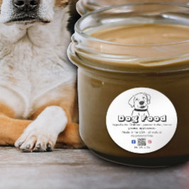 自家製の白い犬がペットフードを扱う ラウンドシール