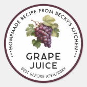 自家製の赤ブドウ果汁パントリーラベル ラウンドシール (正面)