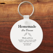 自家製アイスクリームに愛で作った食材を加える キーホルダー (正面)