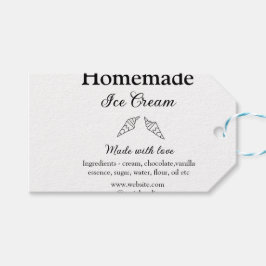 自家製アイスクリームに愛で作った食材を加える ギフトタグ