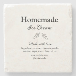 自家製アイスクリームに愛で作った食材を加える ストーンコースター