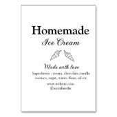 自家製アイスクリームに愛で作った食材を加える テーブルナンバー (裏面)