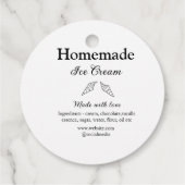 自家製アイスクリームに愛で作った食材を加える フェイバータグ (裏面)