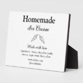 自家製アイスクリームに愛で作った食材を加える フォトプラーク (側面)