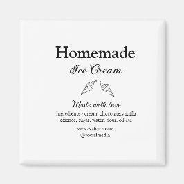 自家製アイスクリームに愛で作った食材を加える マグネット