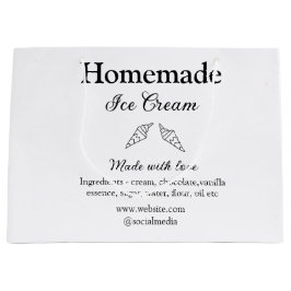 自家製アイスクリームに愛で作った食材を加える ラージペーパーバッグ