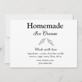 自家製アイスクリームに愛で作った食材を加える 招待状