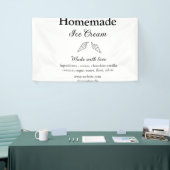 自家製アイスクリームに愛で作った食材を加える 横断幕 (トレードショー)