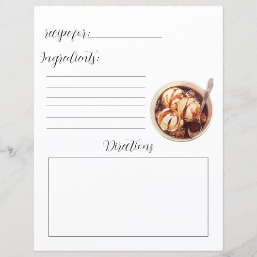 自家製アイスクリームのレシピブックページ (正面)