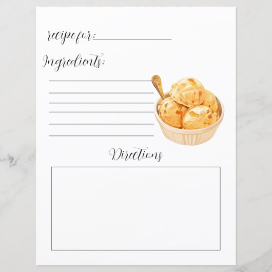 自家製アイスクリームのレシピブックページ (正面)