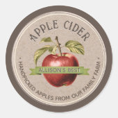 自家製アップルサイダーグランジフォントクラフトとブラウン ラウンドシール (正面)
