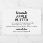 自家製アップルバターカスタムキッチン フードラベル (シングルラベル)