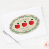 自家製アップルバターラベル 楕円形シール (封筒)