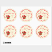 自家製アップルバターヴィンテージ食品ラベル名付き ラウンドシール (シート)