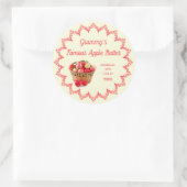 自家製アップルバターヴィンテージ食品ラベル名付き ラウンドシール (バッグ)