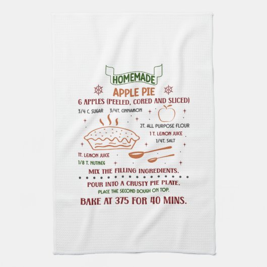 自家製アップルパイレシピ キッチンタオル (縦)
