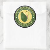 自家製アボカド石鹸ヴィンテージラベルテンプレート ラウンドシール (バッグ)