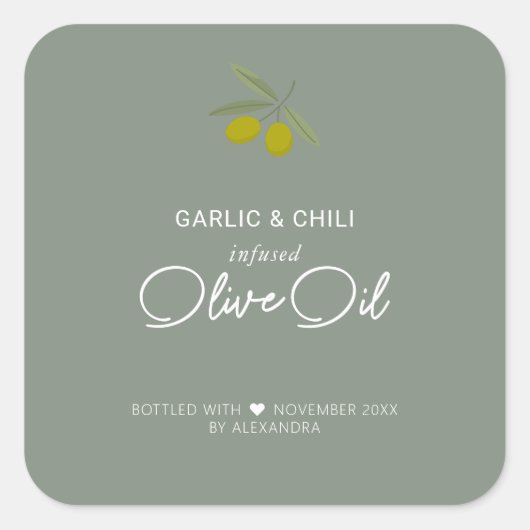 自家製インフォードオリーブ油スクエアステッカー スクエアシール (正面)