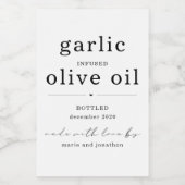 自家製インフォードオリーブ油ラベル – 1行 ワインラベル (シングルラベル)