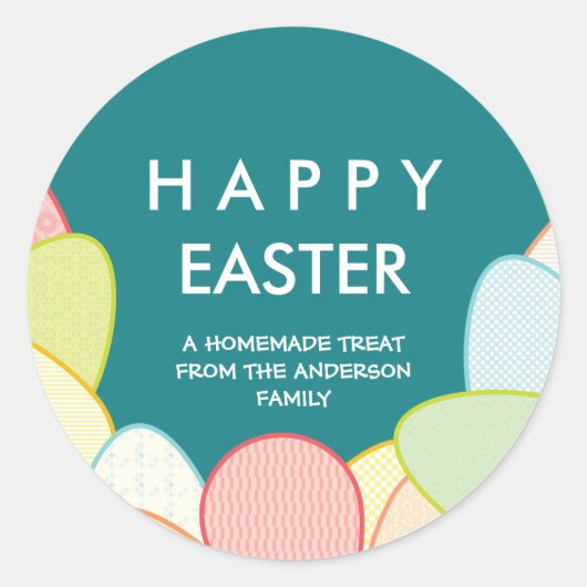 自家製イースタートリート | Pastel Eggs ラウンドシール (正面)