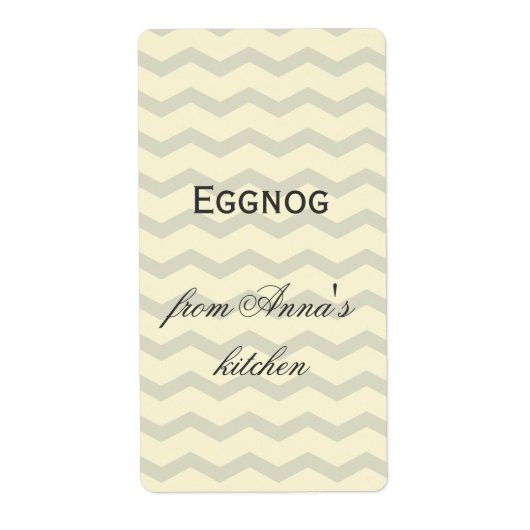 自家製エッグノグパーソナライズされたシブロン ラベル (正面)