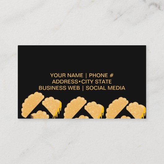 自家製エンパナダスビジネスハンドドロッドブラック 名刺 (裏面)