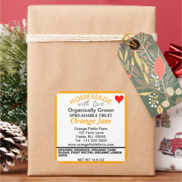 自家製オオーガニックレンジジャムカニング スクエアシール