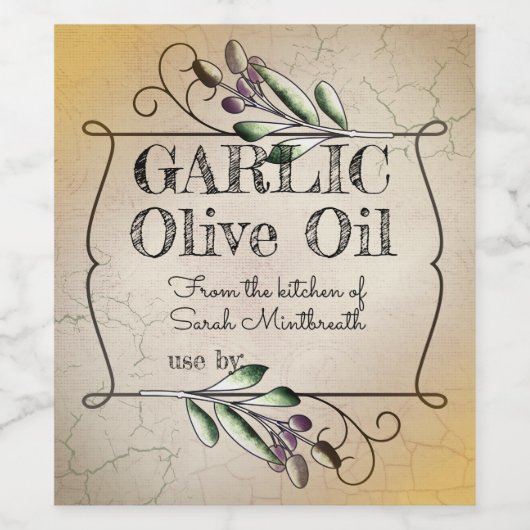 自家製オリーブ油トスカーナヴィンテージホームカニング ワインラベル (シングルラベル)