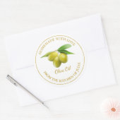 自家製オリーブ油ラベル |白 ラウンドシール (封筒)