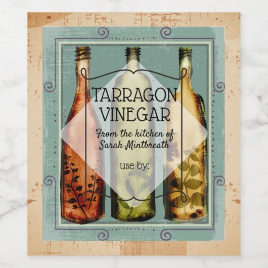 自家製オリーブ油酢ホーム缶詰ラベル ワインラベル (シングルラベル)