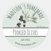 自家製オリーブ漬けラベル ラウンドシール (正面)