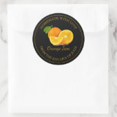 自家製オレンジジャムラベル |黒 ラウンドシール (バッグ)