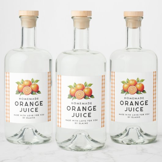 自家製オレンジジュースとオレンジと離れオレンジ リキュールボトルラベル (ボトル)