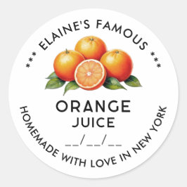 自家製オレンジジュースは日付とステッカーを保存 ラウンドシール