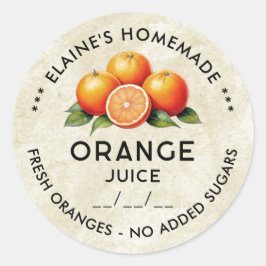 自家製オレンジジュースヴィンテージスタイルラベル ラウンドシール