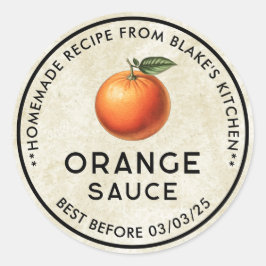 自家製オレンジソースヴィンテージスタイル缶詰ラベル ラウンドシール