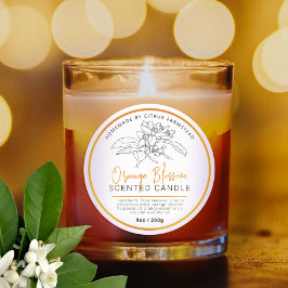 自家製オレンジブロッサムキャンドル ラウンドシール