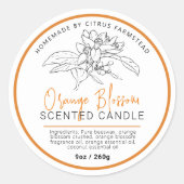 自家製オレンジブロッサムキャンドル ラウンドシール (正面)