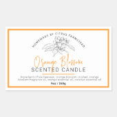 自家製オレンジブロッサムキャンドル 長方形シール (正面)