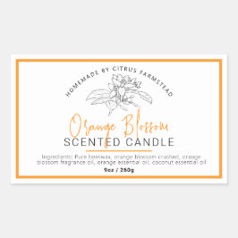 自家製オレンジブロッサムキャンドル 長方形シール