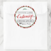 自家製カスタムギフトに最適なクリスマスラベル ラウンドシール (バッグ)