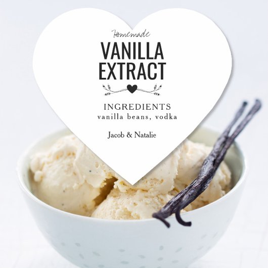 自家製カスタムバニラエキス結婚のワインラベル ハートシール