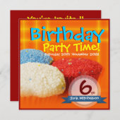 自家製カップケーキ誕生日招待状 招待状 (正面/裏面)