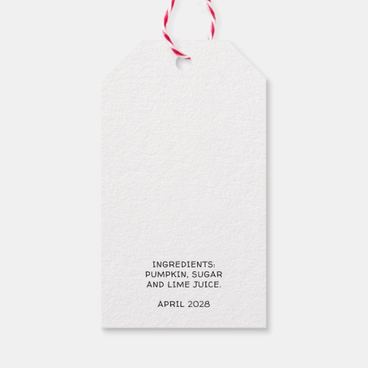 自家製カボチャのジャム缶詰ラベル ギフトタグ (裏面)