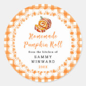 自家製カボチャ転がフードラベル ラウンドシール (正面)